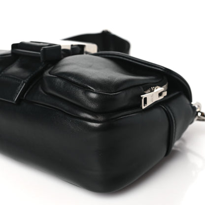 Prada Nappa Double Pocket Buckle Shoulder Bag Black 9 of 9