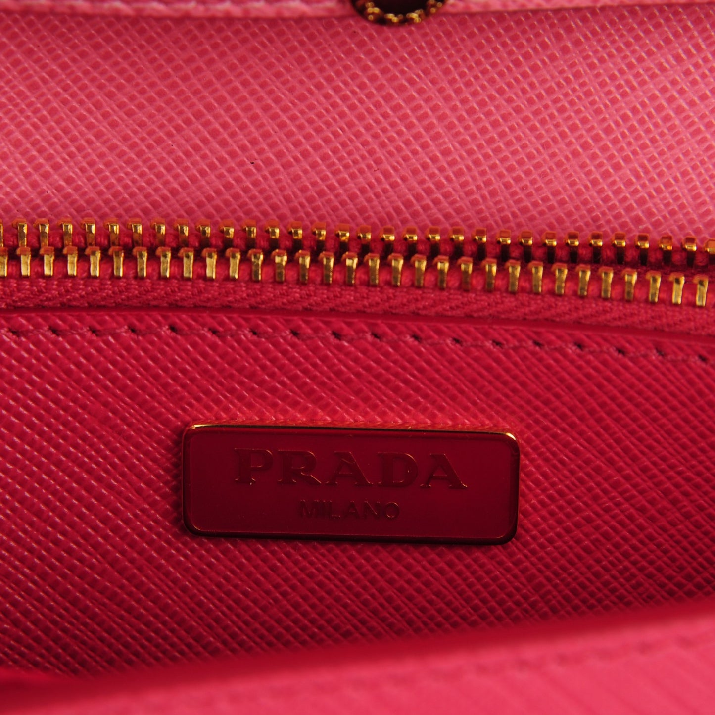 Saffiano Lux Bi-Color Mini Crossbody Bag Peonia Geranio