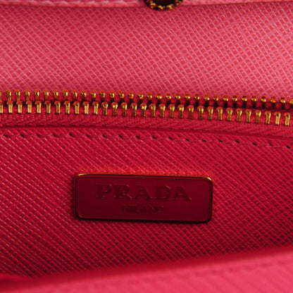 Prada Saffiano Lux Bi-Color Mini Crossbody Bag Peonia Geranio 5 of 8