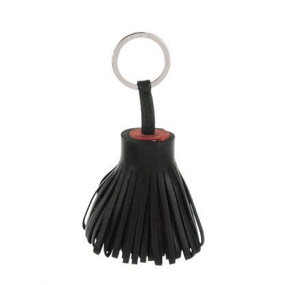 Hermes Lambskin Bi-Color Carmen Tassel Key Holder Black Rouge H 1 of 4