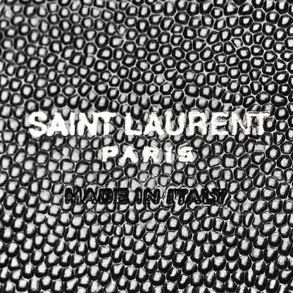 Saint Laurent Grain De Poudre Matelasse Chevron Monogram Envelope Clutch Black 6 of 10