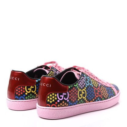 Gucci GG Supreme Monogram Psychedelic Womens Ace Sneakers 37 Black Multicolor Sugar Pink 4 of 9