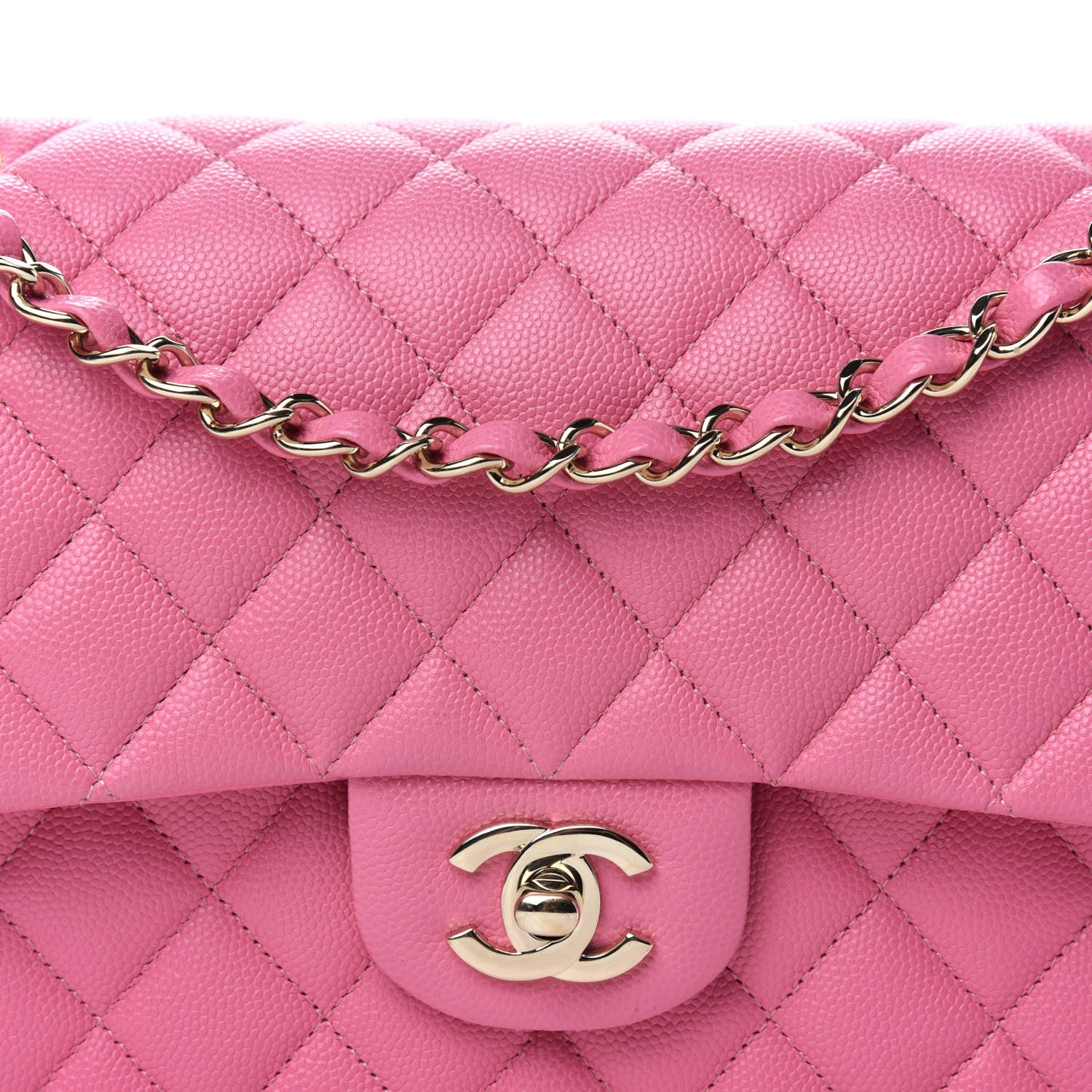 Chanel Caviar Quilted Medium Double Flap Pink 8 of 10