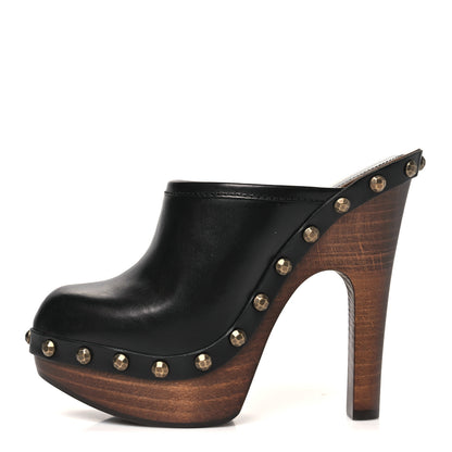 Saint Laurent Smooth Calfskin Camoy Clogs 37.5 Black 1 of 10