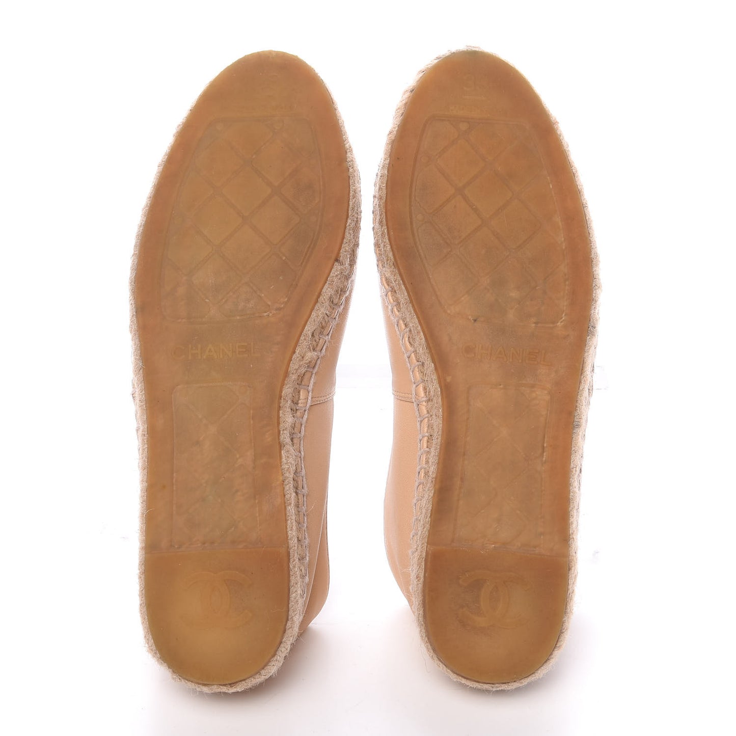 Lambskin CC Espadrilles 38 Beige Black