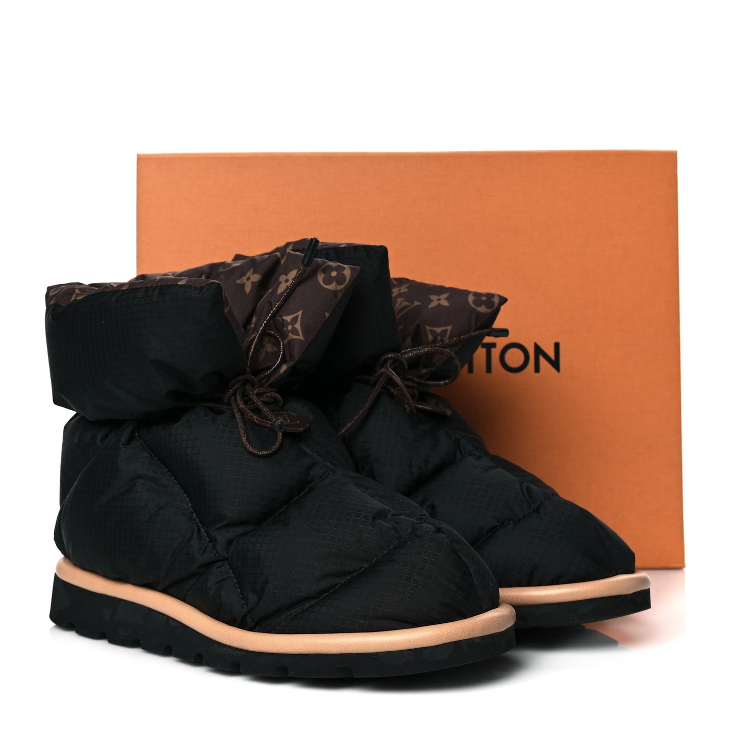 Nylon Monogram Pillow Comfort Ankle Boot 41 Black