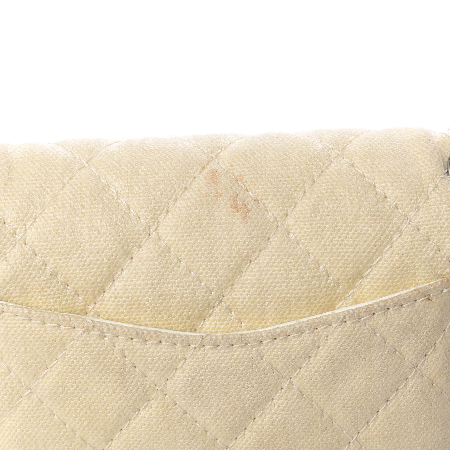 Canvas Quilted Medium Flap Beige