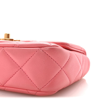 Chanel Lambskin Enamel Quilted Pending CC Mini Square Flap Pink 10 of 10