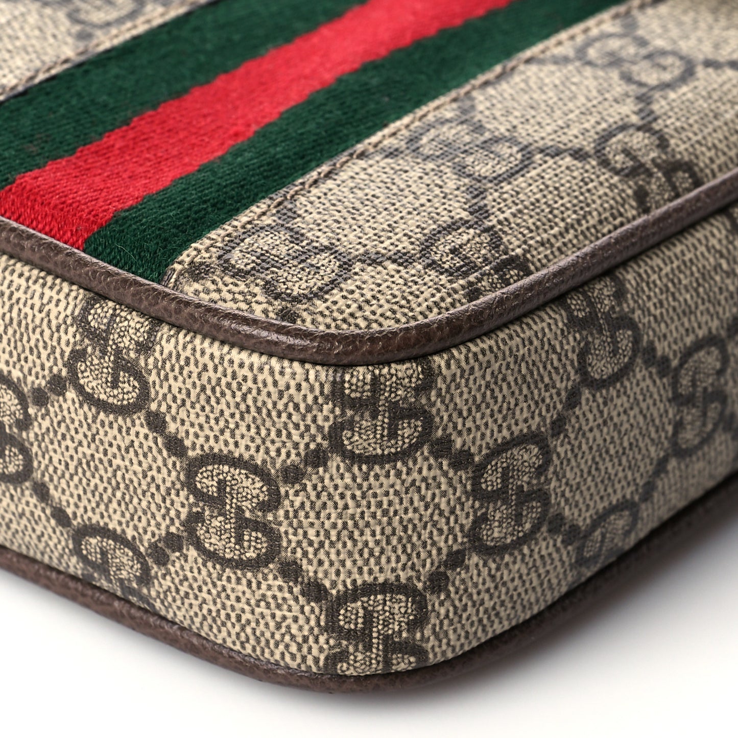 GG Supreme Monogram Web Ophidia Phone Crossbody Bag Beige New Acero