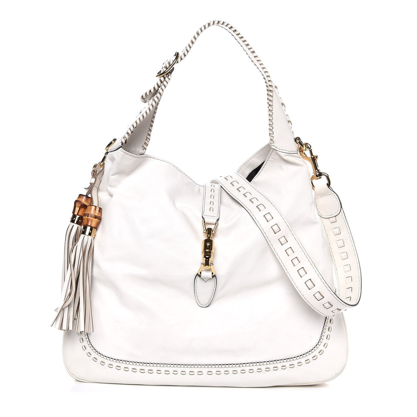 Calfskin Large New Jackie Hobo Off White