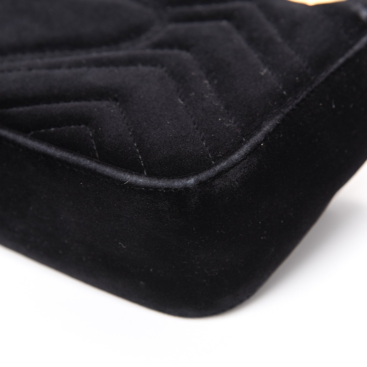 Velvet Matelasse Mini GG Marmont Shoulder Bag Black