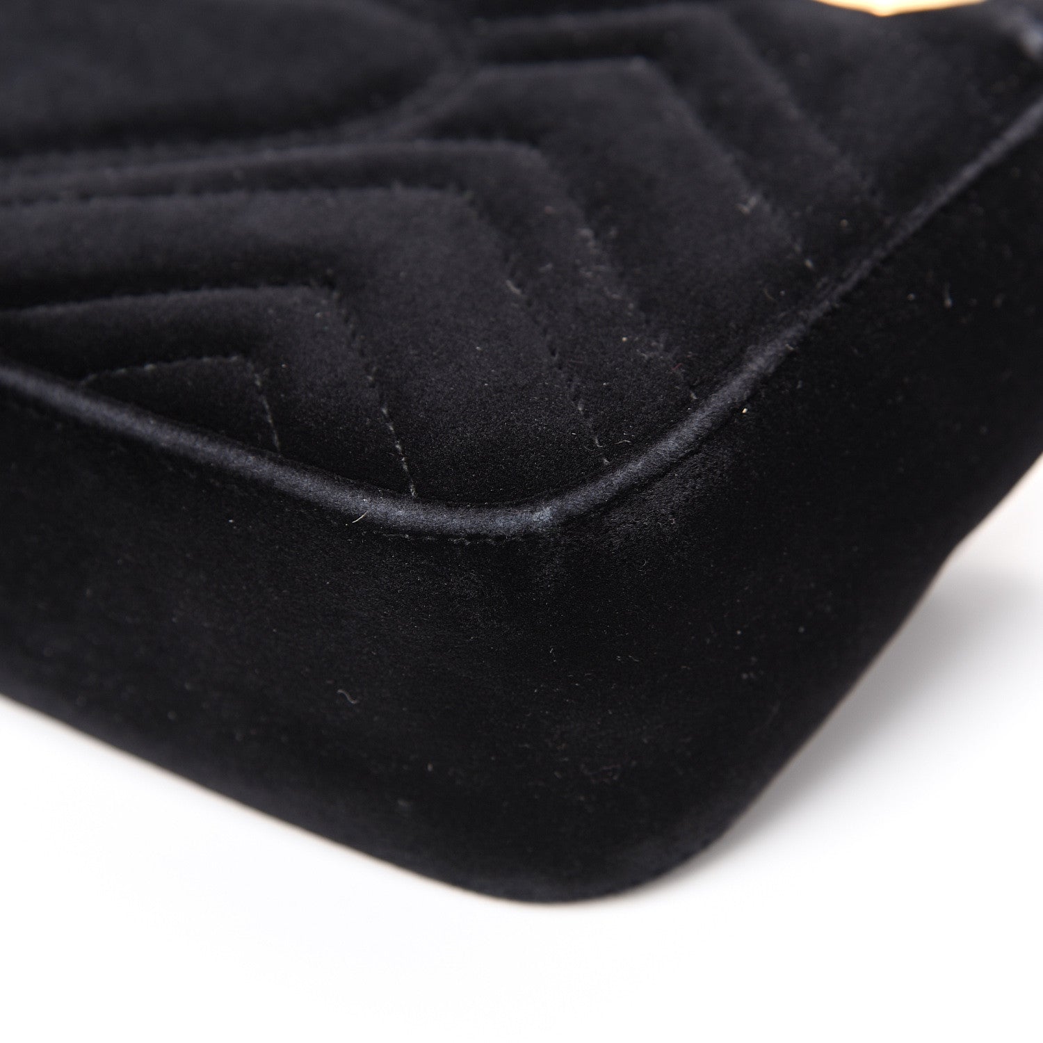 Gucci Velvet Matelasse Mini GG Marmont Shoulder Bag Black 10 of 22