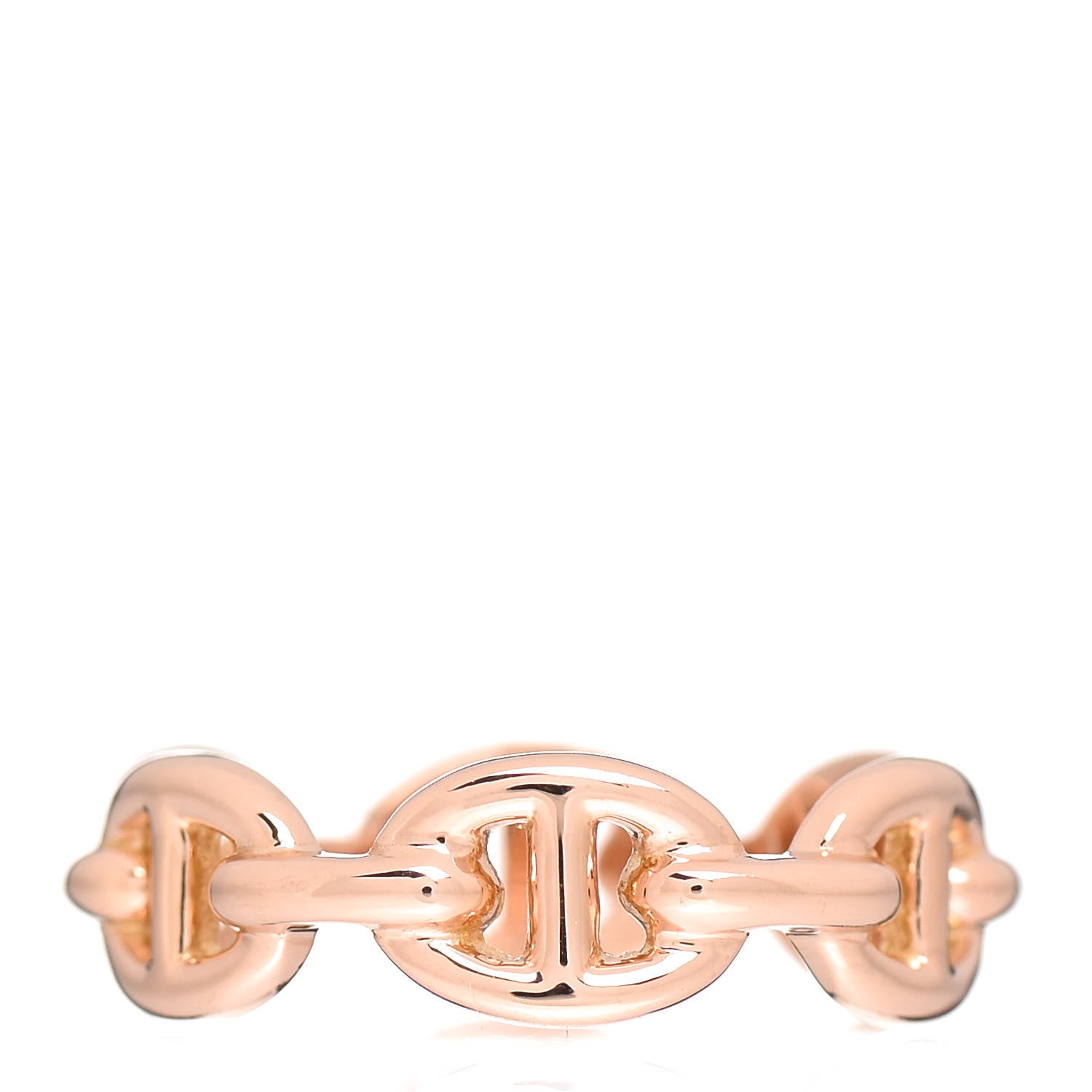Hermes 18K Rose Gold PM Chaine D'Ancre Enchainee Ring 52 6 3 of 5
