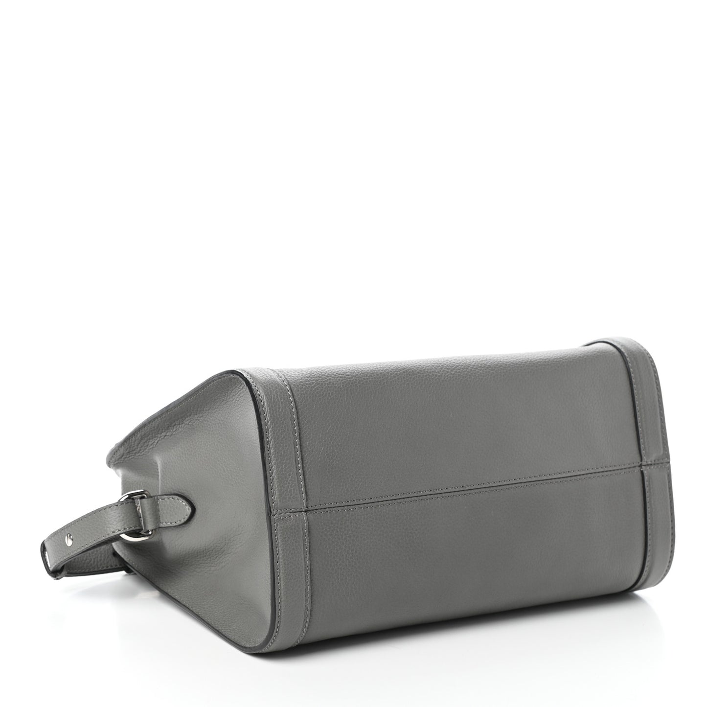 Pebbled Calfskin Small Skull Padlock Zip Around Tote Dark Grey