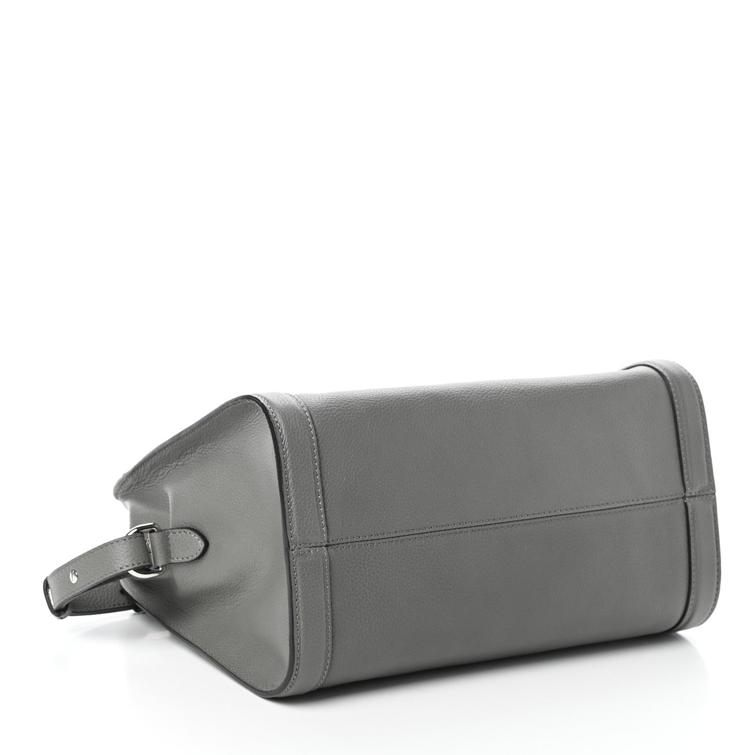 Alexander McQueen Pebbled Calfskin Small Skull Padlock Zip Around Tote Dark Grey 4 of 9
