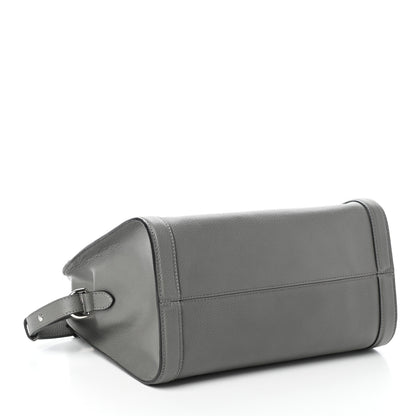 Alexander McQueen Pebbled Calfskin Small Skull Padlock Zip Around Tote Dark Grey 4 of 9