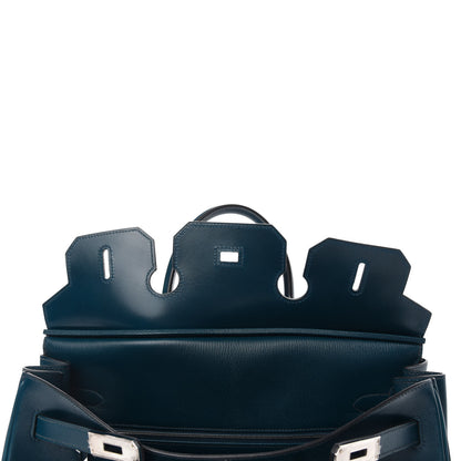 Hermes Box Guilloche Birkin 35 Bleu De Prusse 17 of 36
