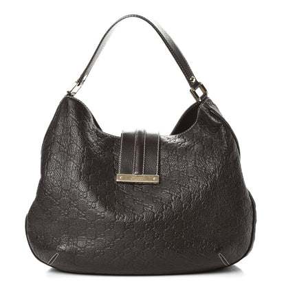 Gucci Guccissima Large New Ladies Web Hobo Dark Brown 1 of 7