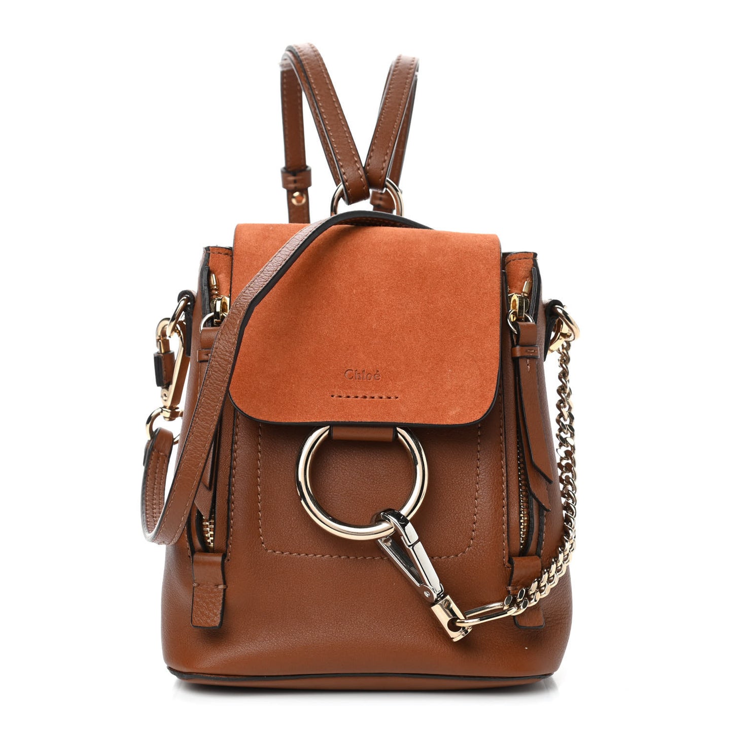 Suede Calfskin Mini Faye Backpack Tan