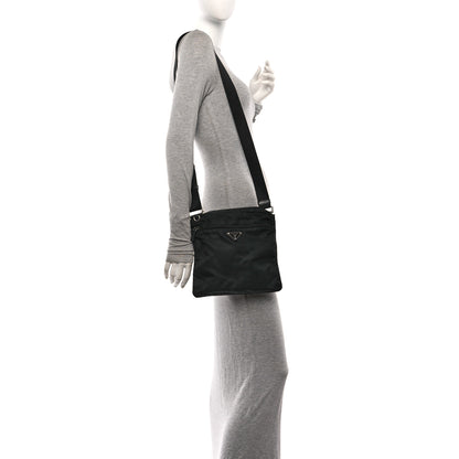 Prada Nylon Vela Flat Messenger Bag Black 2 of 10