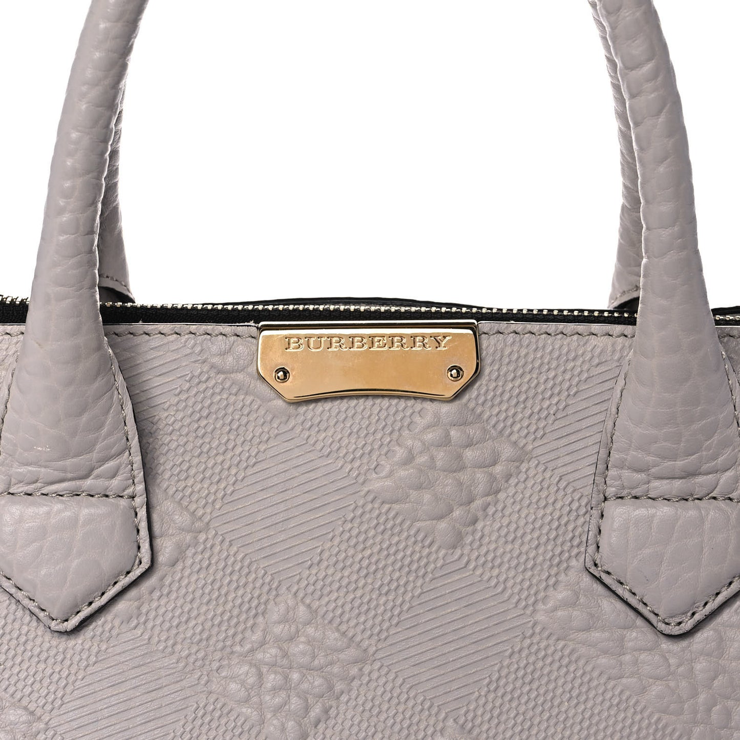 Heritage Grain Check Embossed Medium Dewsbury Tote Pale Grey