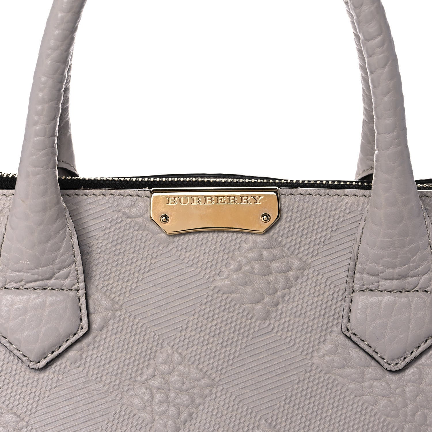 Burberry Heritage Grain Check Embossed Medium Dewsbury Tote Pale Grey 13 of 17