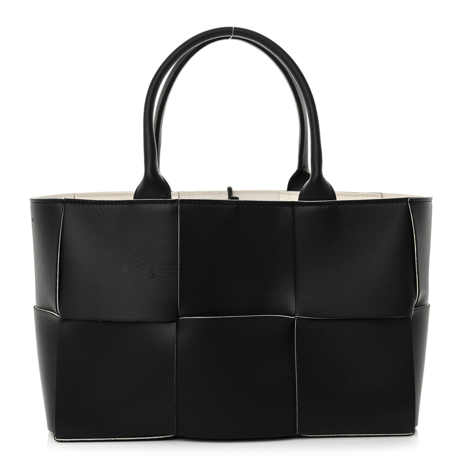 Bottega Veneta Nappa Maxi Intrecciato Small Arco Tote Black White 1 of 10