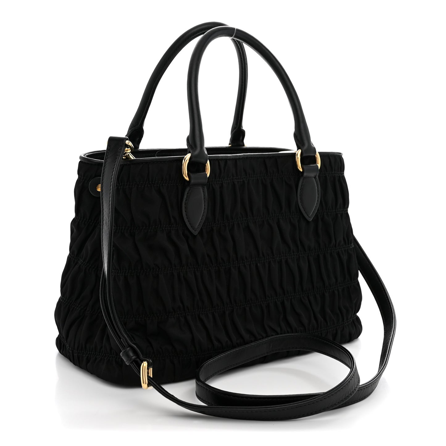 Tessuto Nylon Gaufre Small Tote Black