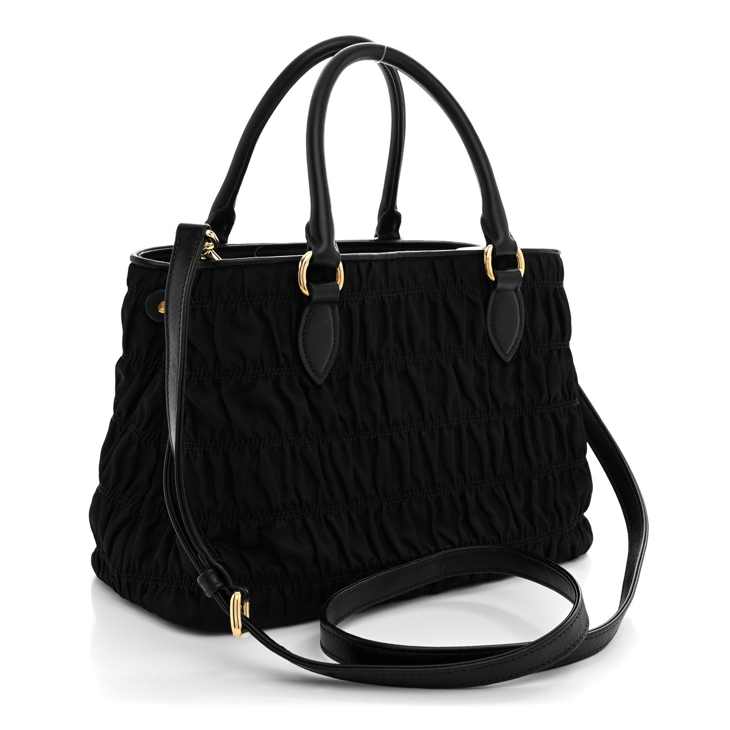 Prada Tessuto Nylon Gaufre Small Tote Black 3 of 12