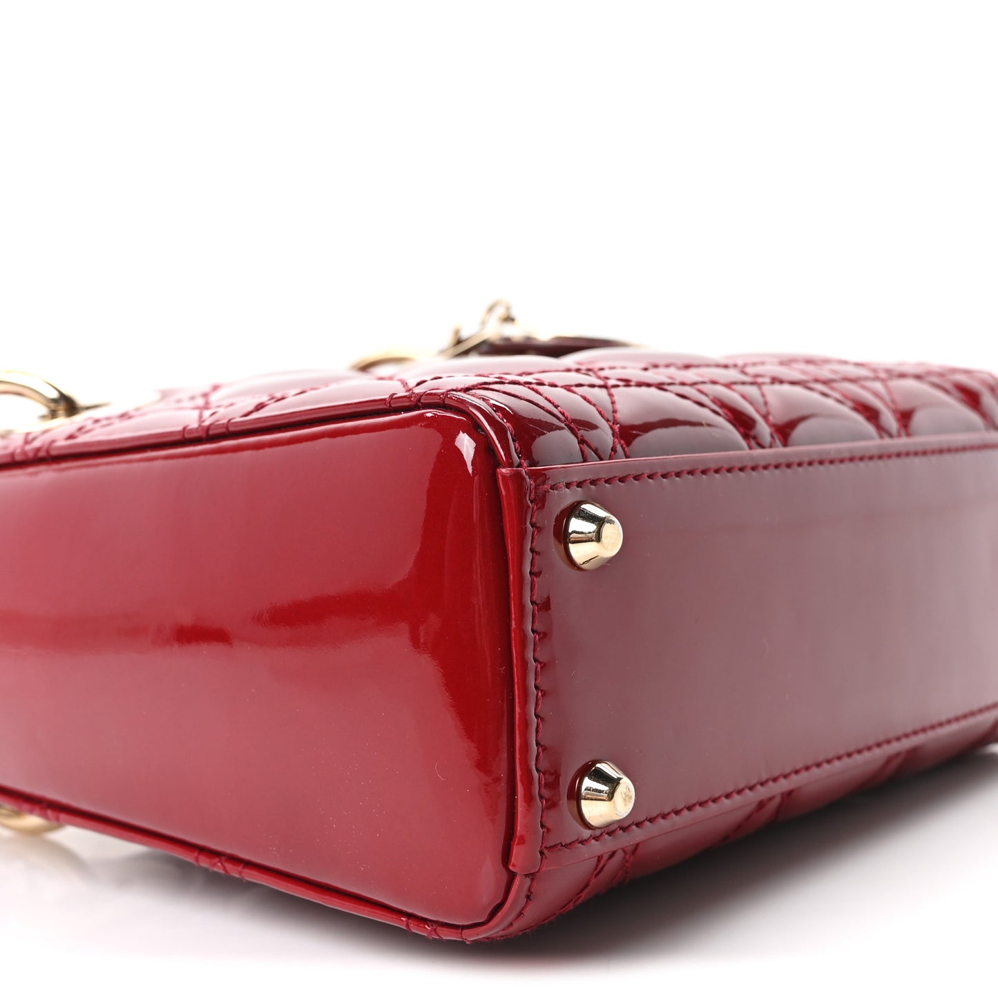 Patent Cannage Mini Lady Dior Red