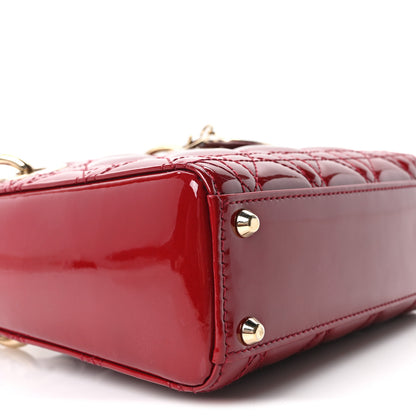 Christian Dior Patent Cannage Mini Lady Dior Red 9 of 10