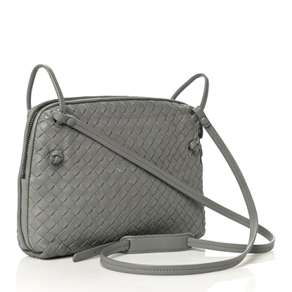 Bottega Veneta Nappa Intrecciato Nodini Crossbody Messenger Light Grey 4 of 13