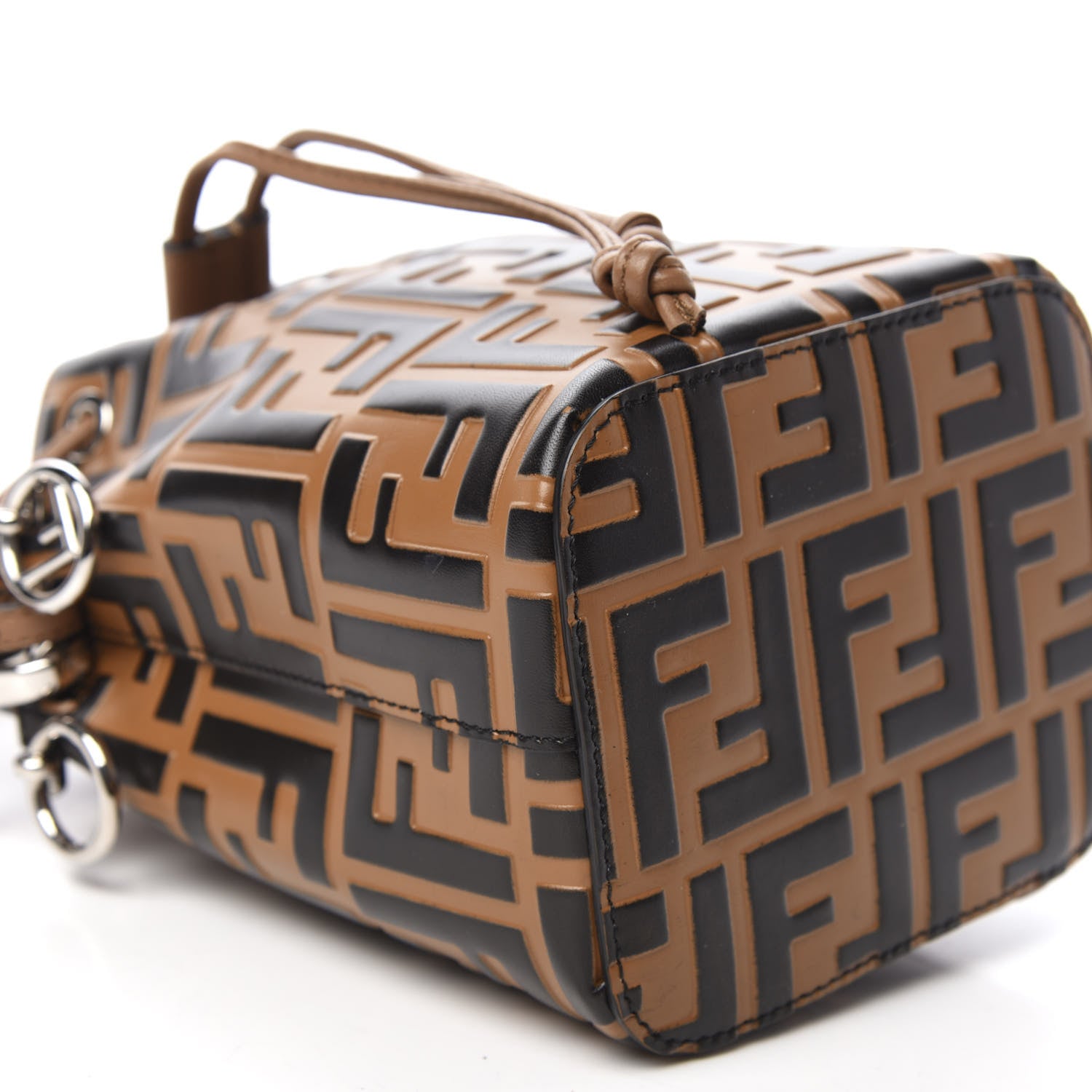 Fendi Vitello Liberty F is Fendi FF Embossed Mini Mon Tresor Bucket Bag Tobacco Black 6 of 10