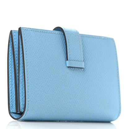 Hermes Epsom Bearn Card Holder Wallet Bleu Zephyr 3 of 6