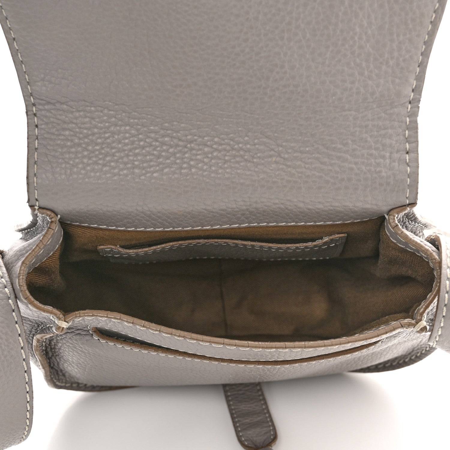Chloe Calfskin Mini Marcie Round Crossbody Bag Grey 4 of 13