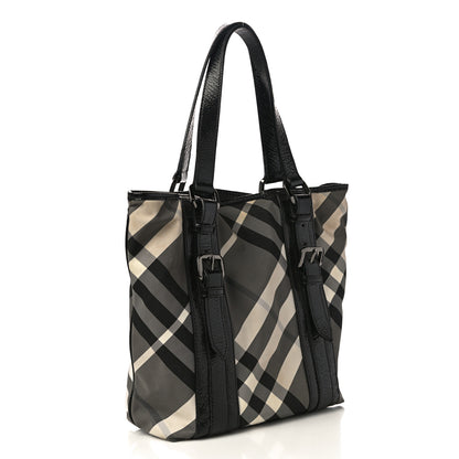 Burberry Nylon Beat Check Small Victoria Tote Black 3 of 11