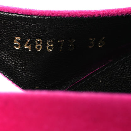 Balenciaga Velvet BB Knife Pointy Toe Slingback Flats 35 Pink 7 of 9