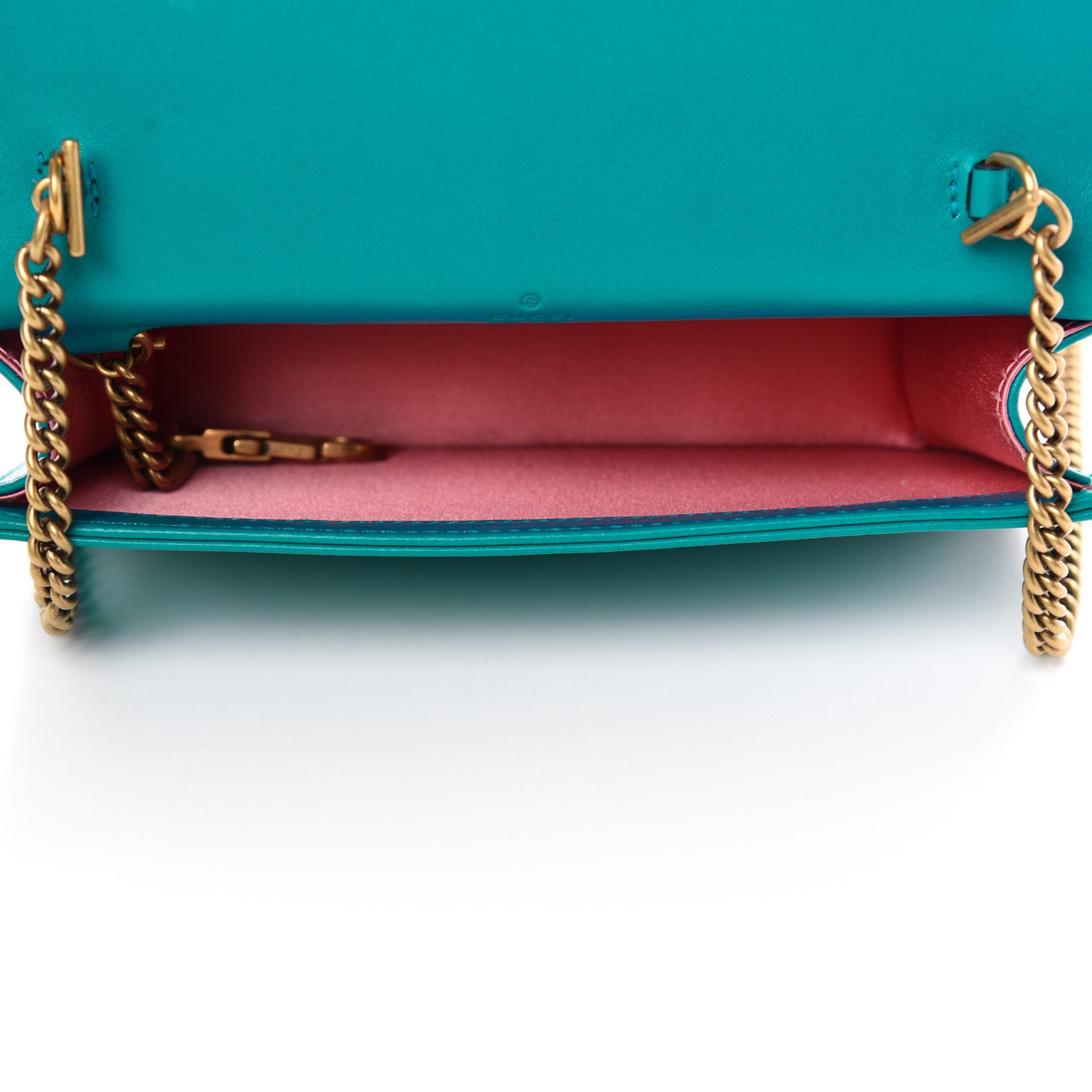 Velvet Matelasse GG Marmont Mini Bag Pavone Cyan