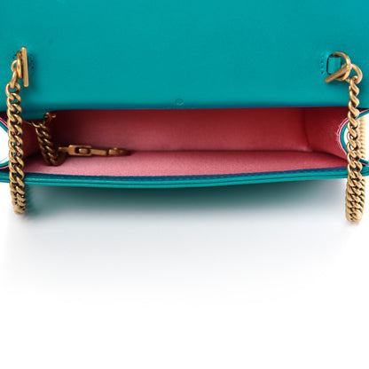 Gucci Velvet Matelasse GG Marmont Mini Bag Pavone Cyan 5 of 9