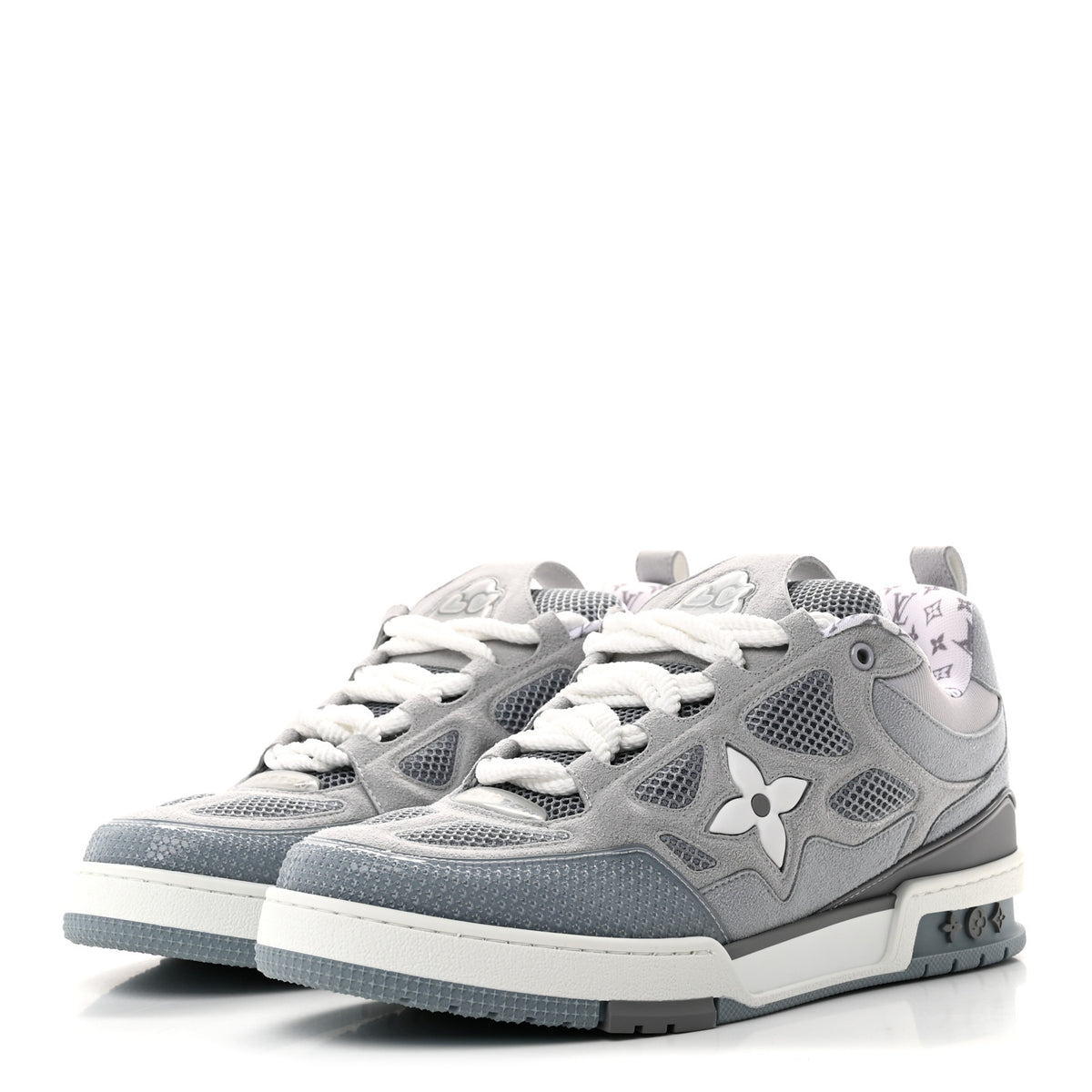 Suede Mesh Mens LV Skate Sneakers 9 Gray