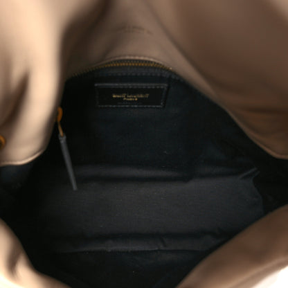 Saint Laurent Lambskin Quilted Small Loulou Puffer Monogram Chain Satchel Dark Beige 5 of 10