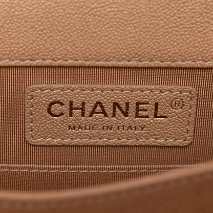 Chanel Caviar Quilted North South Boy Flap Beige 6 of 10