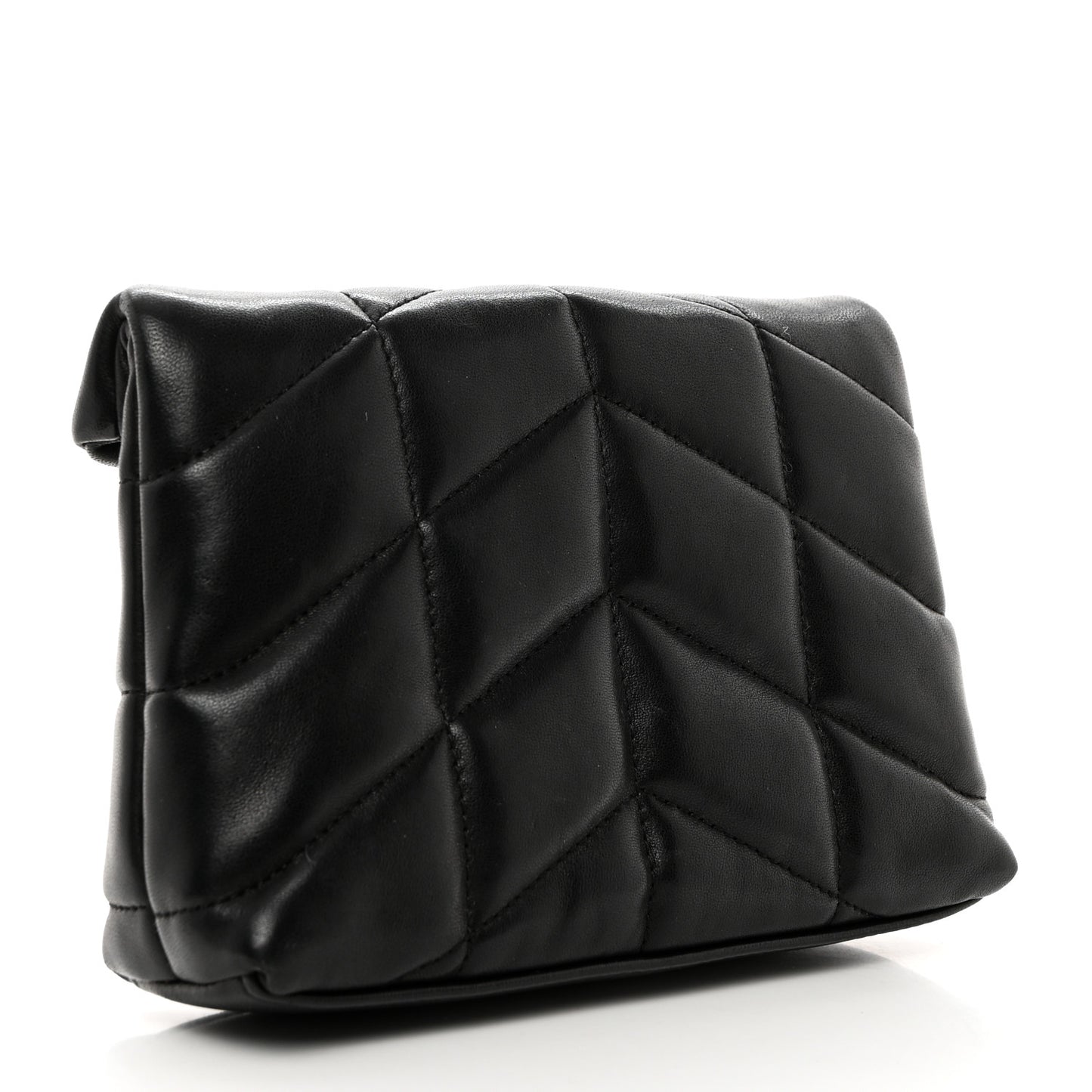 Lambskin Monogram Loulou Puffer Pouch Clutch Black