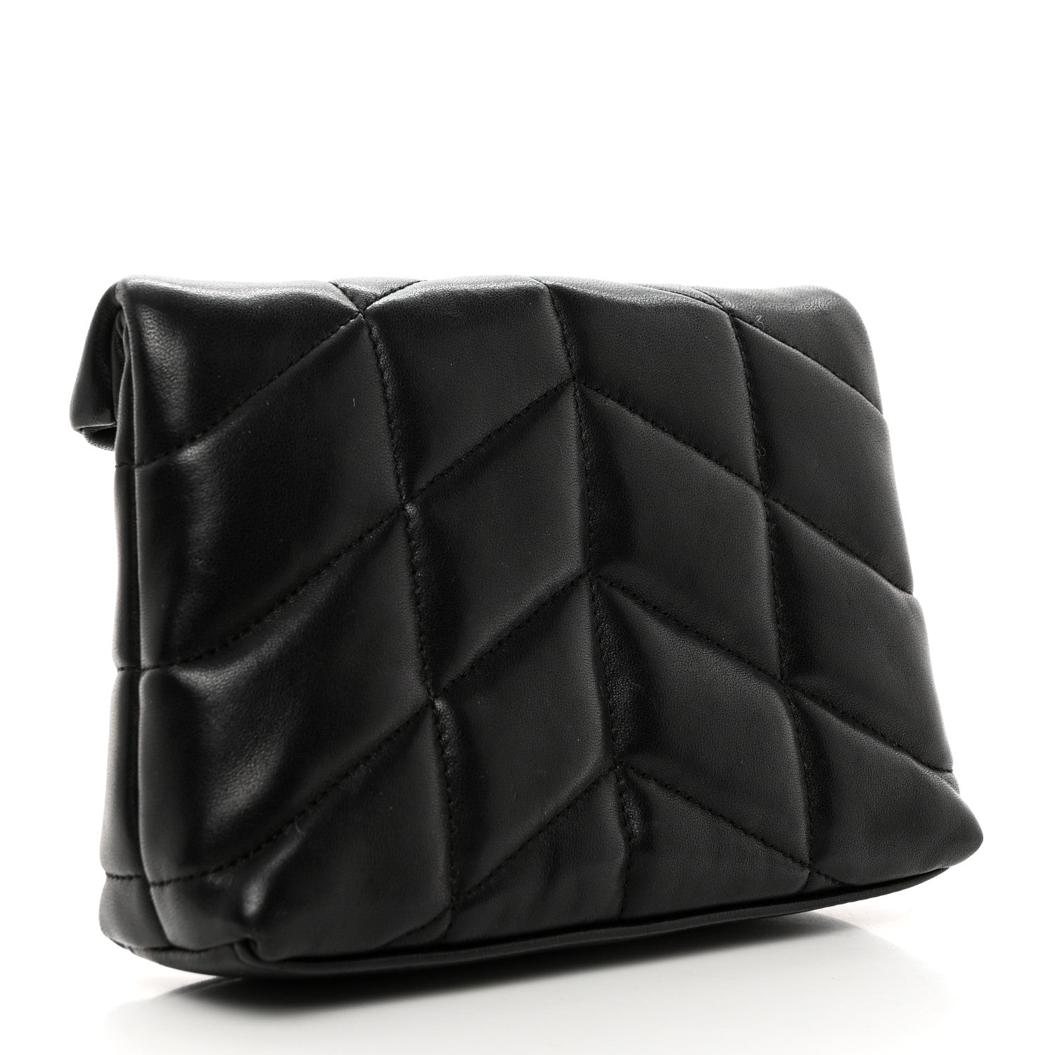 Saint Laurent Lambskin Monogram Loulou Puffer Pouch Clutch Black 4 of 8