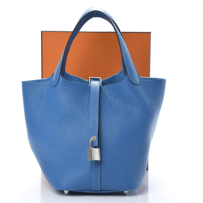 Hermes Taurillon Clemence Picotin Lock 18 PM Mykonos 10 of 10