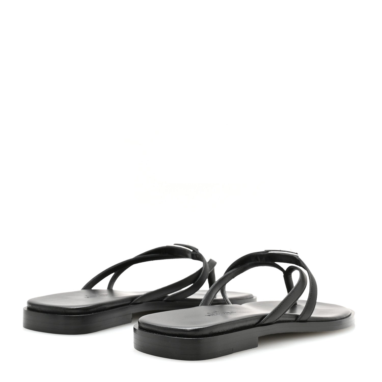 Hermes Calfskin Miss Sandals 37.5 Black 5 of 8