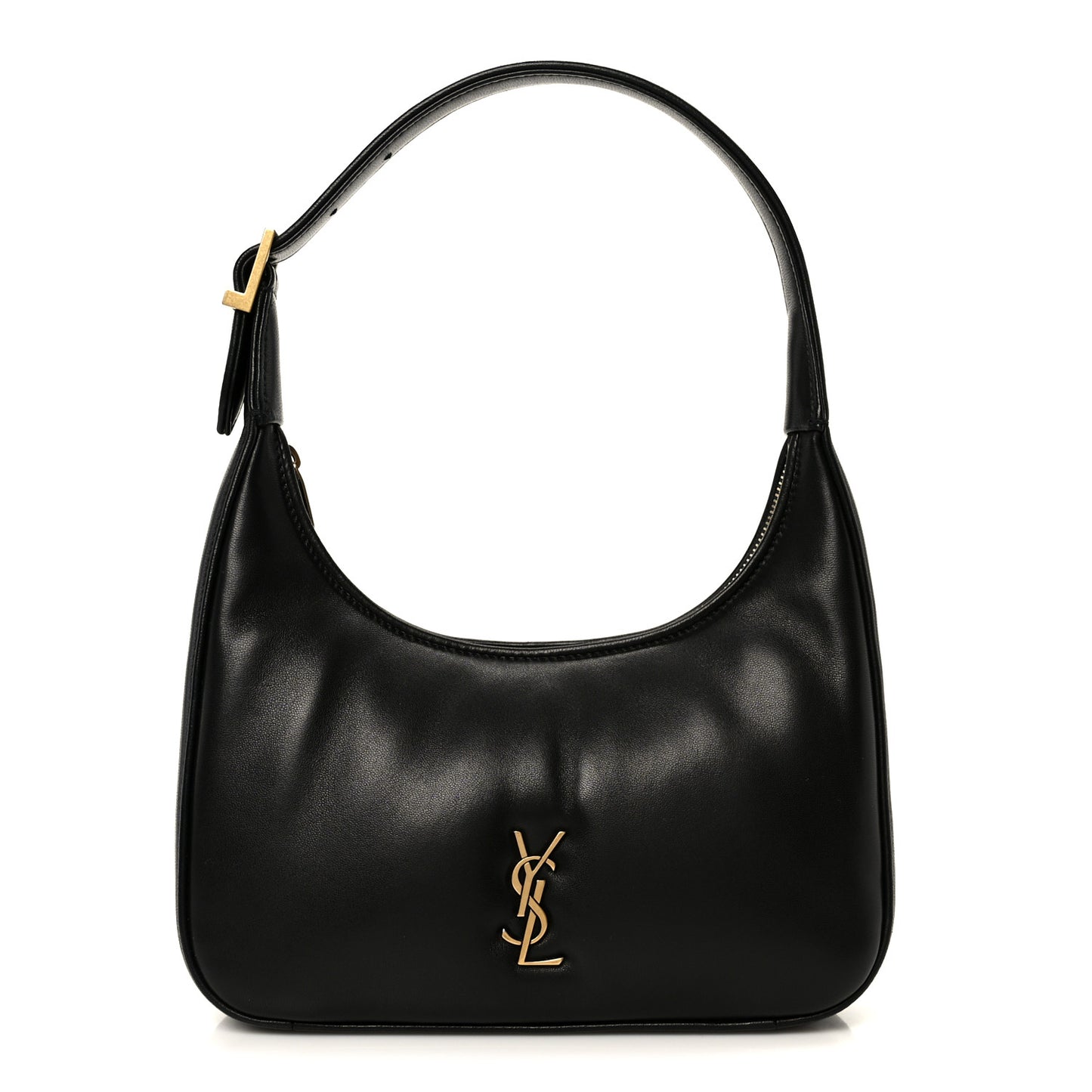 Plunged Lambskin Calypso Mini Hobo Black