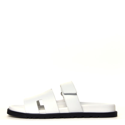 Hermes Calfskin Mens Chypre Sandals 44 White 1 of 6