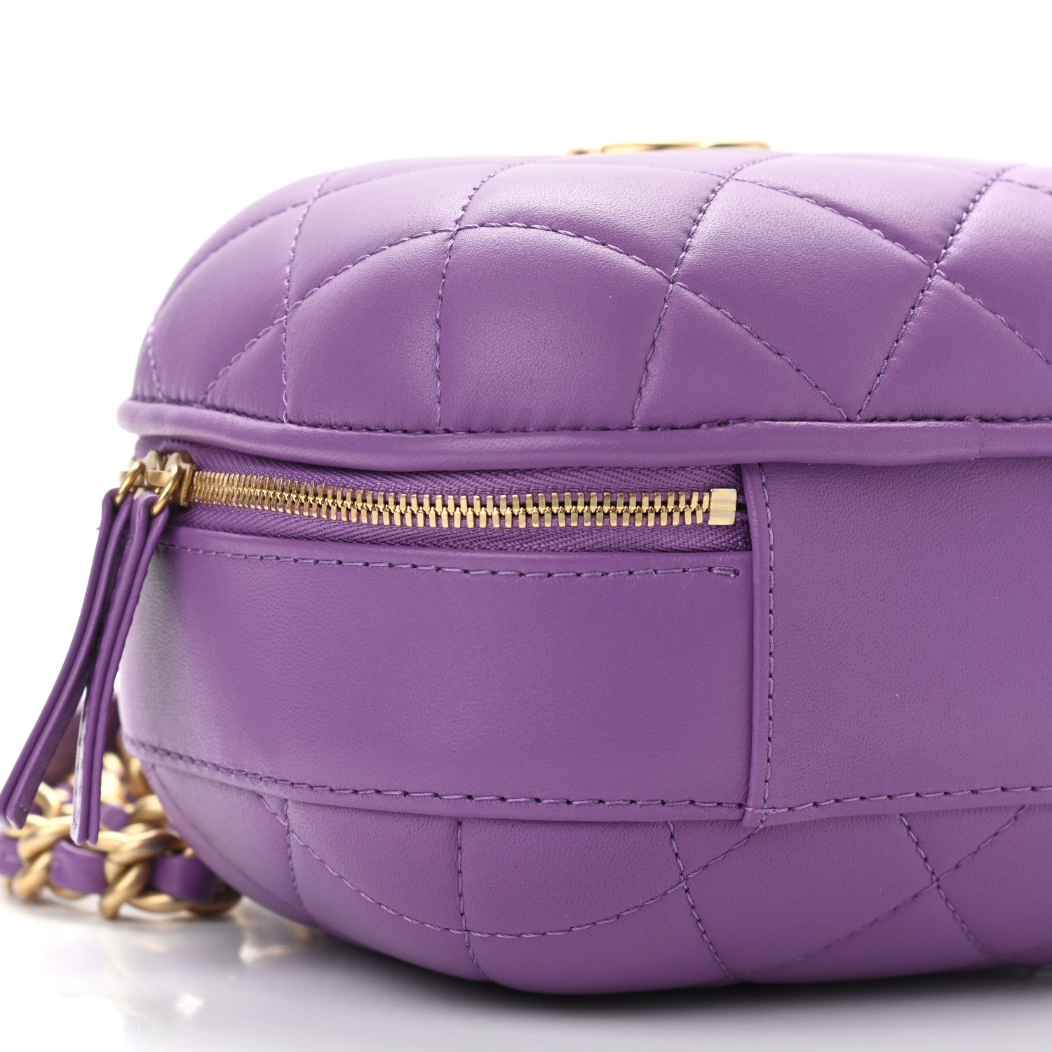 Chanel Lambskin Quilted Small CC Bubble Vanity Case Purple 4 of 10