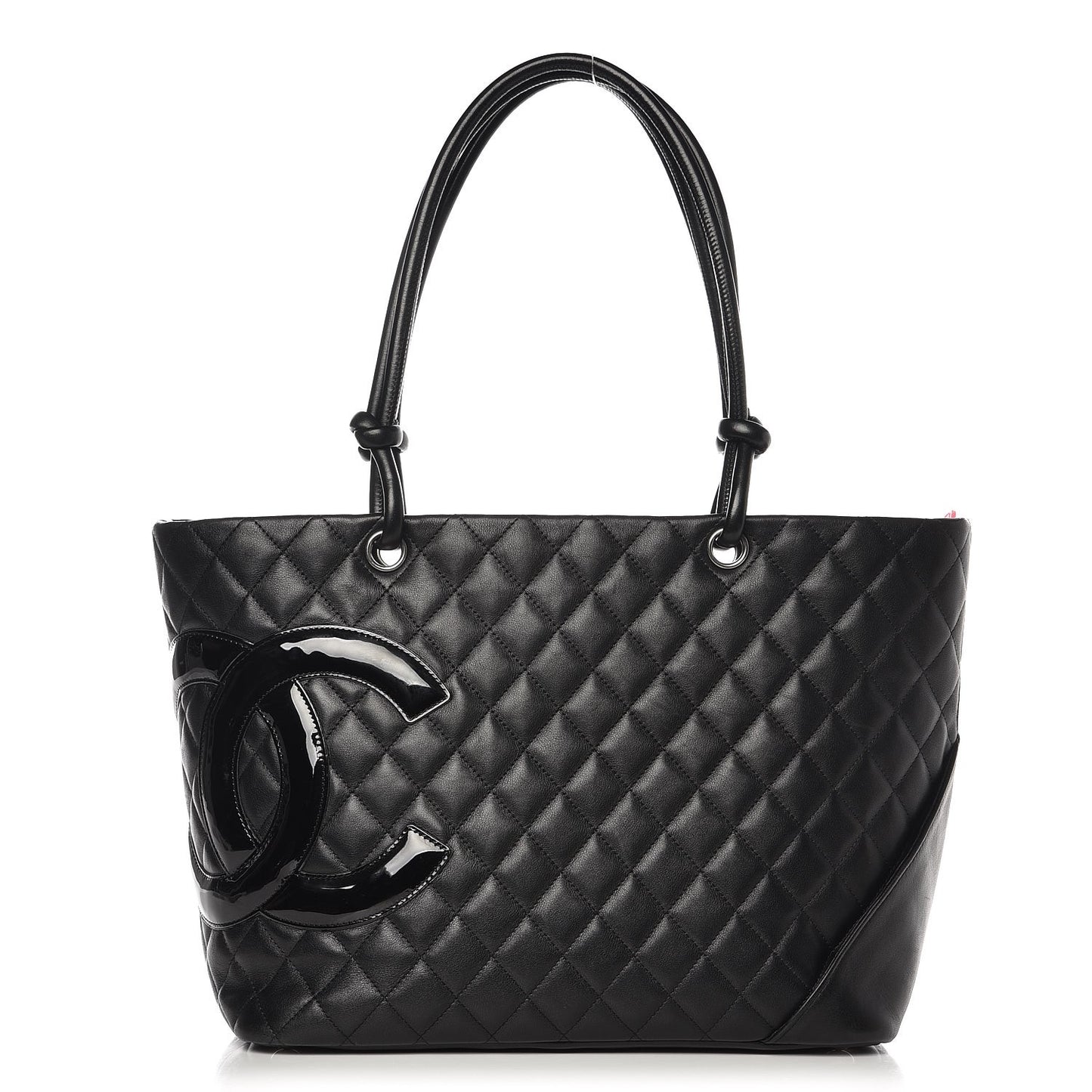 Calfskin Quilted Large Cambon Tote Black